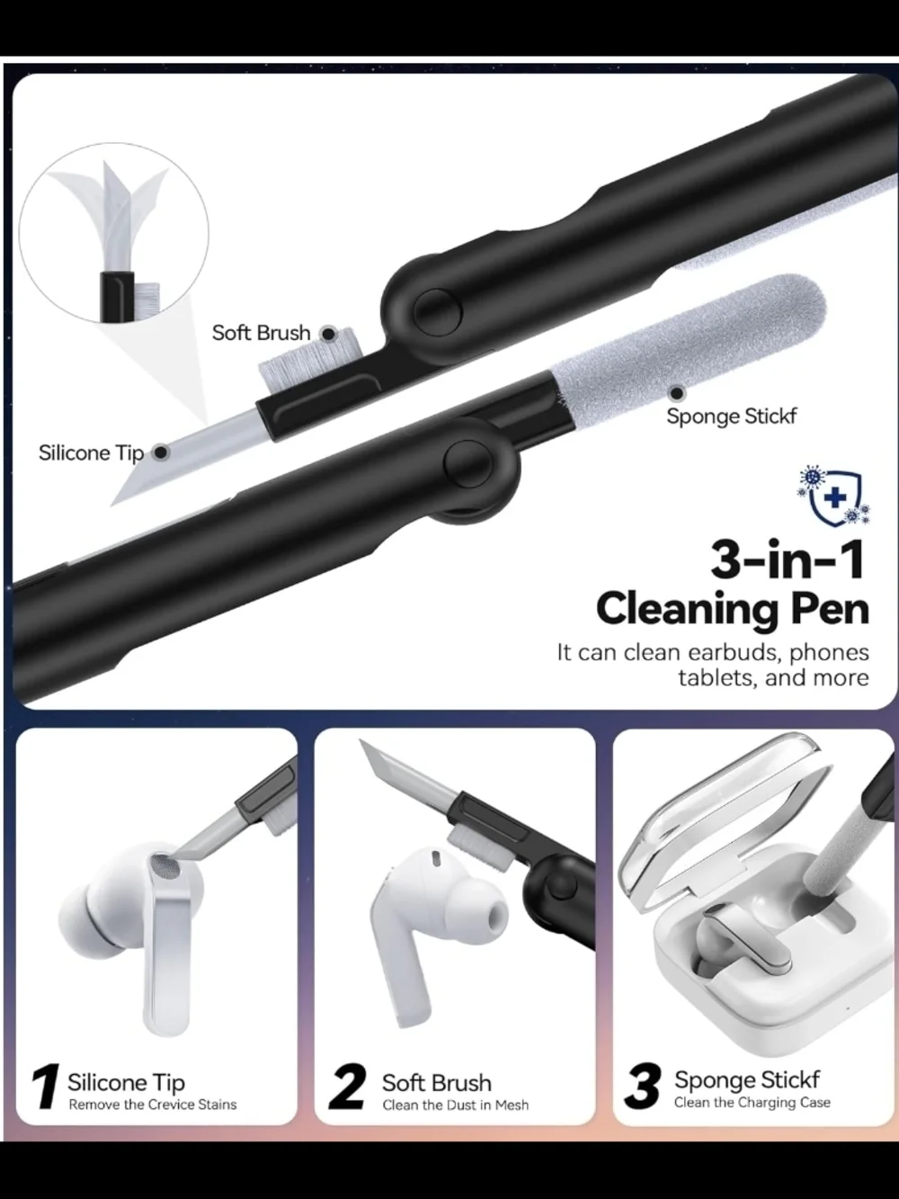 Protective Black Charging Case for Galaxy Buds 4 Earbuds with Lock Indicator